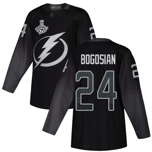 Adidas Tampa Bay Lightning Men #24 Zach Bogosian Black Alternate Authentic 2020 Stanley Cup Champions Stitched NHL Jersey